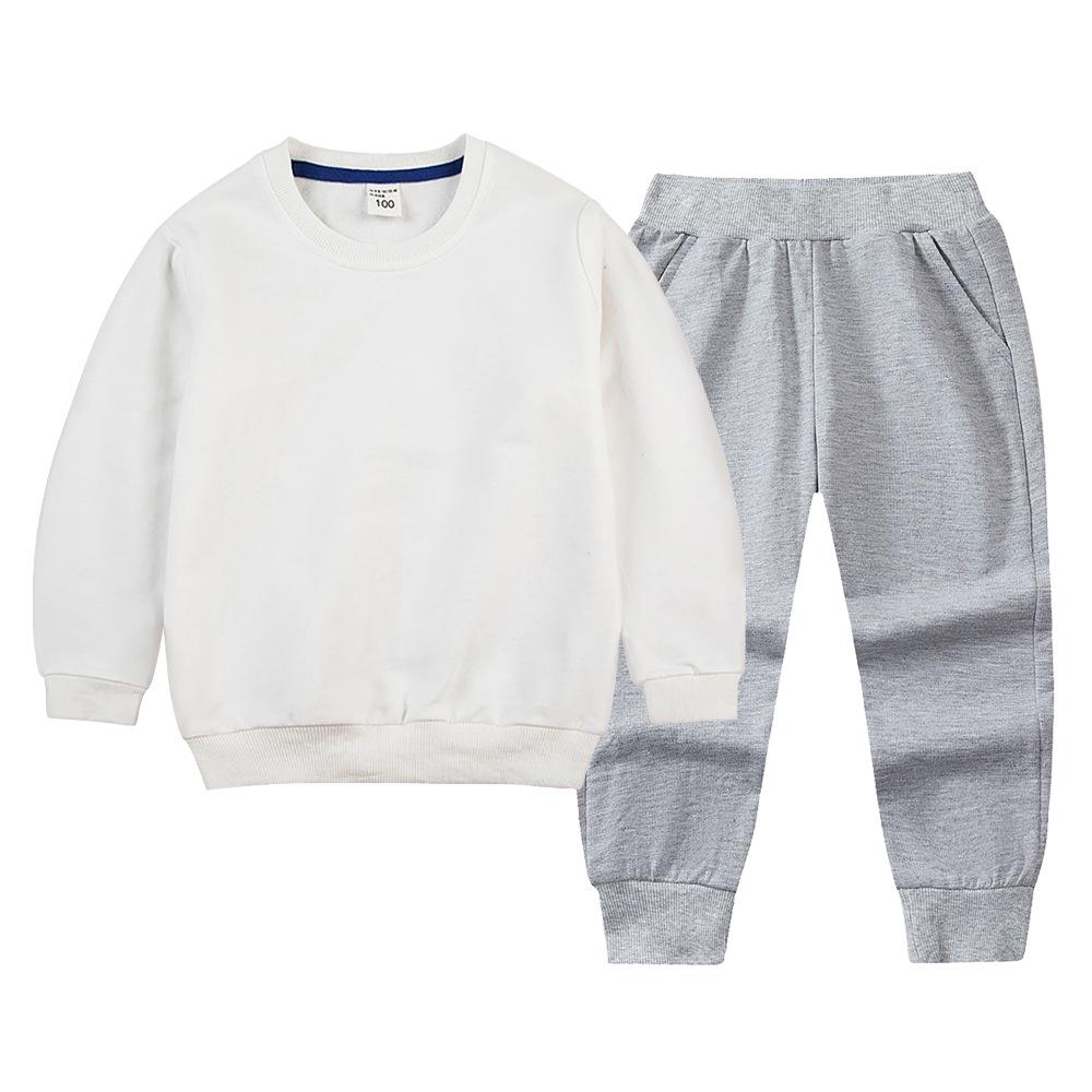 Children's Hoodie & Sweatpants Set: Autumn/Winter Casual Two-Piece with Custom Print Option