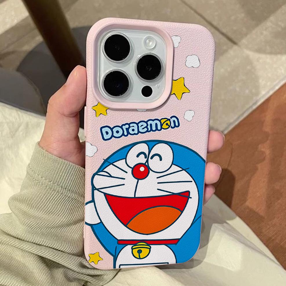 Cartoon D-Doraemons Lichee Leather Pattern Phone Case For Samsung S26 S25 S24 S23 S22 S21 S20 S10 Plus FE Ultra 4G 5G Shockproof
