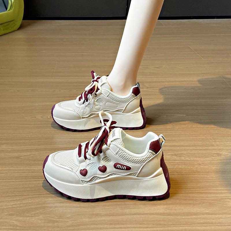 New Dad Shoes Women's Spring Student Sports Running Shoes Casual Shoes with Heightened Thick Soles