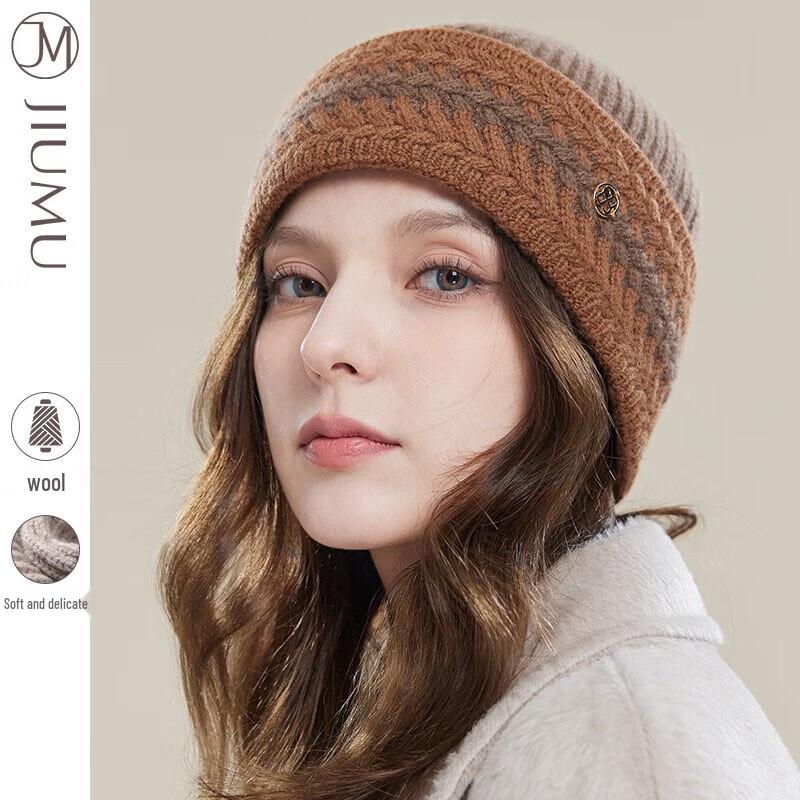 JIUMU Women s Autumn Winter Wool Beanie One Size