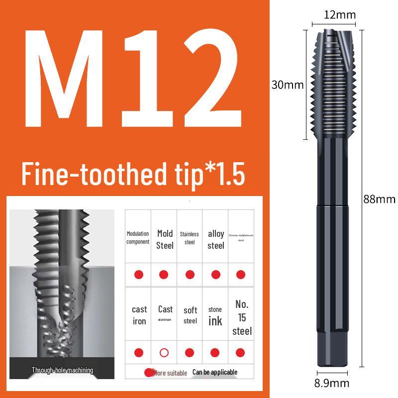 65° Nitridační strojový spirálový závitník pro nerezovou ocel, Velikosti M3-M12