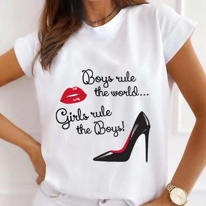 

Летняя женская футболка с принтом больших размеров с короткими рукавами для женщин XXXL