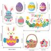 1set PVC Wall Stickers Rectangle with Easter Theme Pattern for Home Living Room Bedroom Decoration Colorful 350x240mm 9 Sheets/set