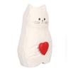 Cat Statue Flower Vase White Handmade Textured Wooden Cat Vase for Thanksgiving Day Gift Cat Lovers