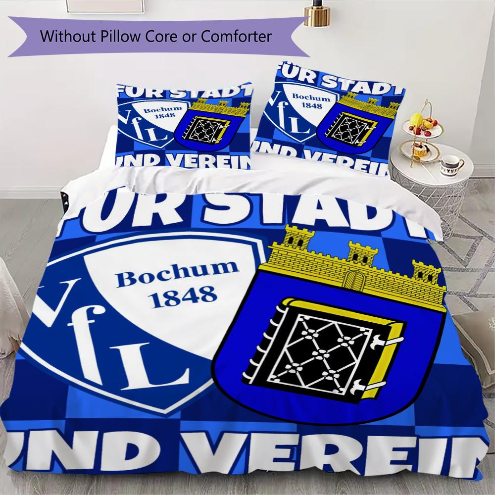 VfL Bochum 1848 Muster Bettwäsche Steppbettwäsche Bettbezug Kissenbezug Heimdekoration Geburtstagsgeschenk (1 Bettbezug + 2 Kissenbezüge (ohne Füllung))99