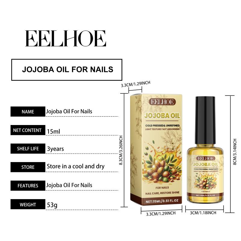 Eelhoe 15Ml Jojoba Nail Oil Strengthen Cuticle Moisturizing Anti Dryness Cracking Nourishing Repair Damaged Nail Manicure Care