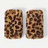 Touch Screen Half Finger Gloves Leopard Print Stylish Mittens Trend Faux Fur Gloves  Outdoor Sports