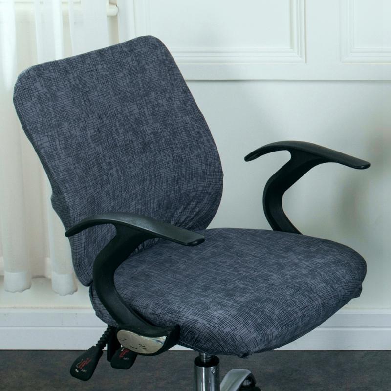 Print Armchair Cover Elastic Spandex Computer Seat Cover Modern Office Rotating Split Chair Cover Washable 2Pcs/Set