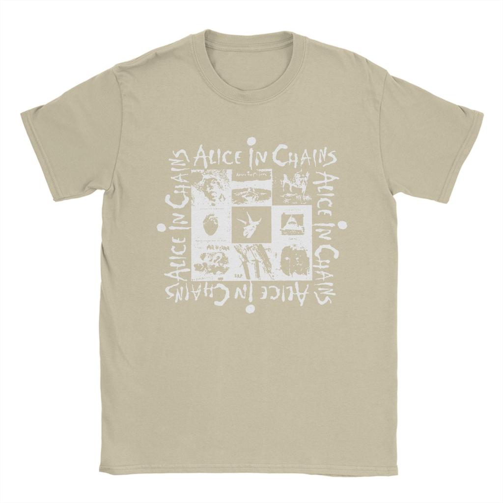 Camisetas de Rock Alice In Chains para Hombre Algodón Puro Camiseta Divertida Cuello Redondo Camisetas Manga Corta Ropa 4XL 5XL 6XL