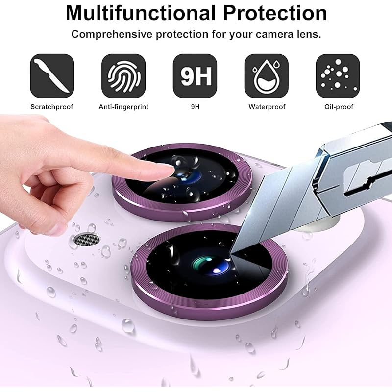 

Gadgetbite Orbix Camera Lens Protector For Iphone 14 6.1& Iphone 14 Plus 6.7, Tempered Glass Camera Lens Protector Tempe 1414 фиолетовый