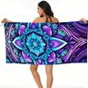 1pc Vibrant Mandala Beach Towel - Quick-Dry, Absorbent Microfiber with Intricate Blue & Purple Design, Perfect for Summer Fun