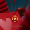 Vietnamese Gold-Plated Brass Peace Bell Necklace with Red Rope