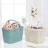 Plastic Wicker-Style Handheld Storage Basket Bathroom Kitchen Fruits Cosmetics Laundry