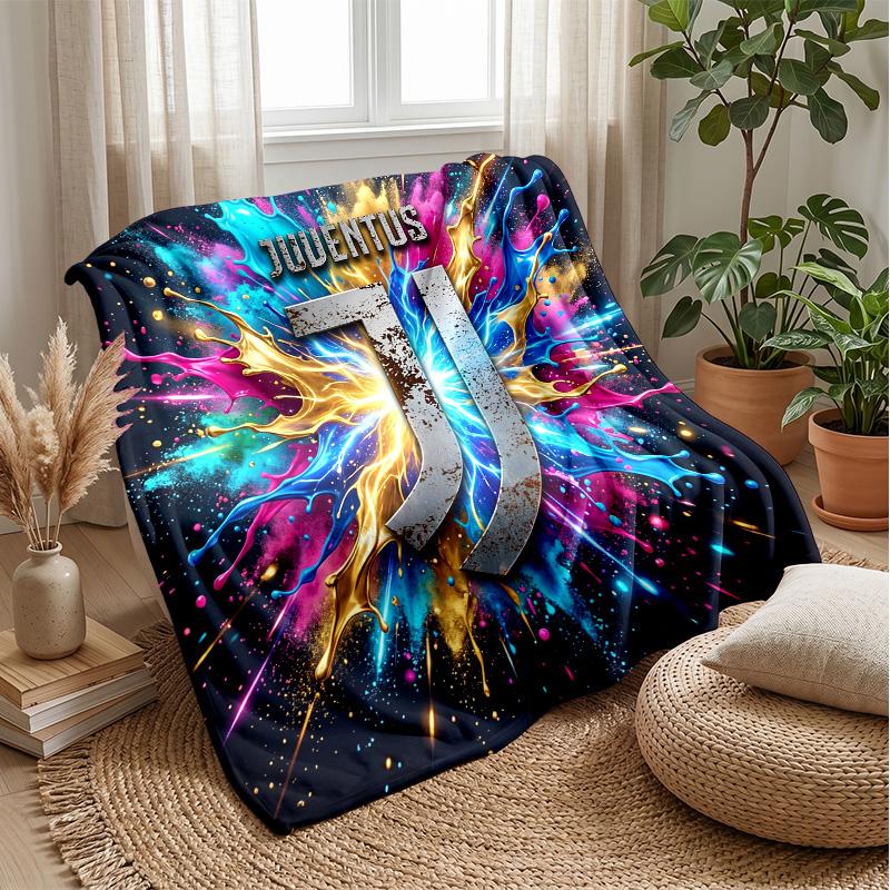 Juventus FC Theme blanket Soft Flannel Blanket Plush Throw Blanket Cozy Sofa Bed Blanket for Home Decor