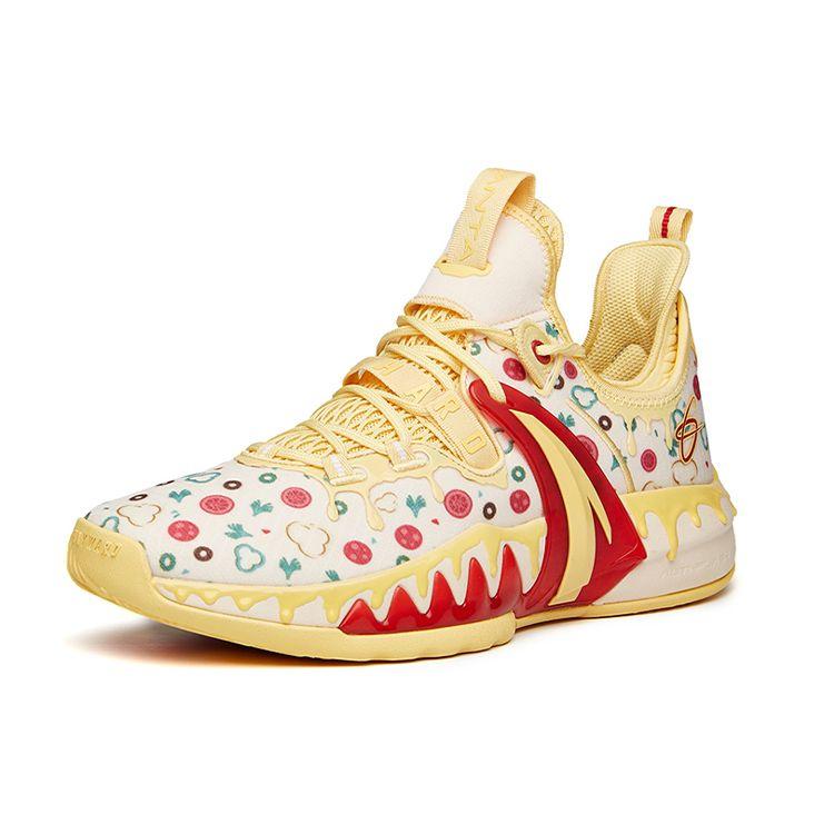 Anta GH2 Pizza Non-Slip Wear-Resistant Low-Top Basketball Shoes Men sneaker Yellow White Red 112131103-7