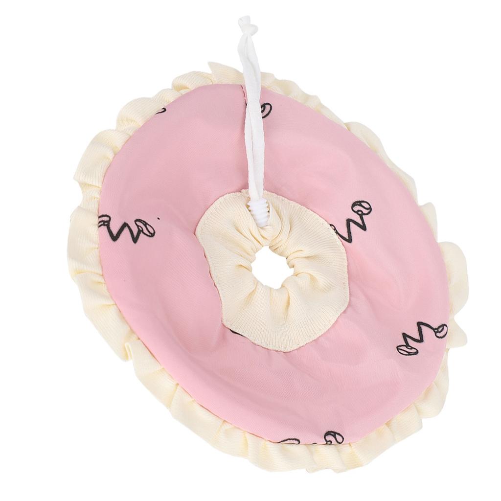 Small Pet Elizabeth Collar Protective Circle Nursing Ring for Guinea Pig Rabbit Sugar Glider Pink L Size