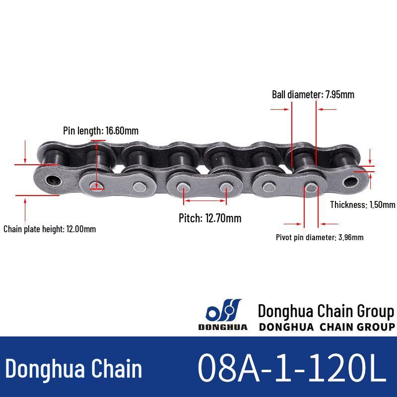 Donghua Industrial Transmission Chain: Single/Double Roller, Manganese Steel, Large Pitch Precision Roller Chain.