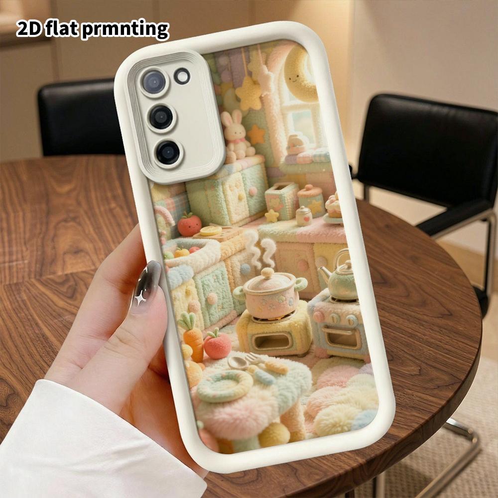 Phone case: 2D flat, suitable for Samsung Galaxy A34 A35 M05 M06 S20 S22 S21 FE Plus 5G, doll kitchen, perfect Christmas and Halloween holiday gift