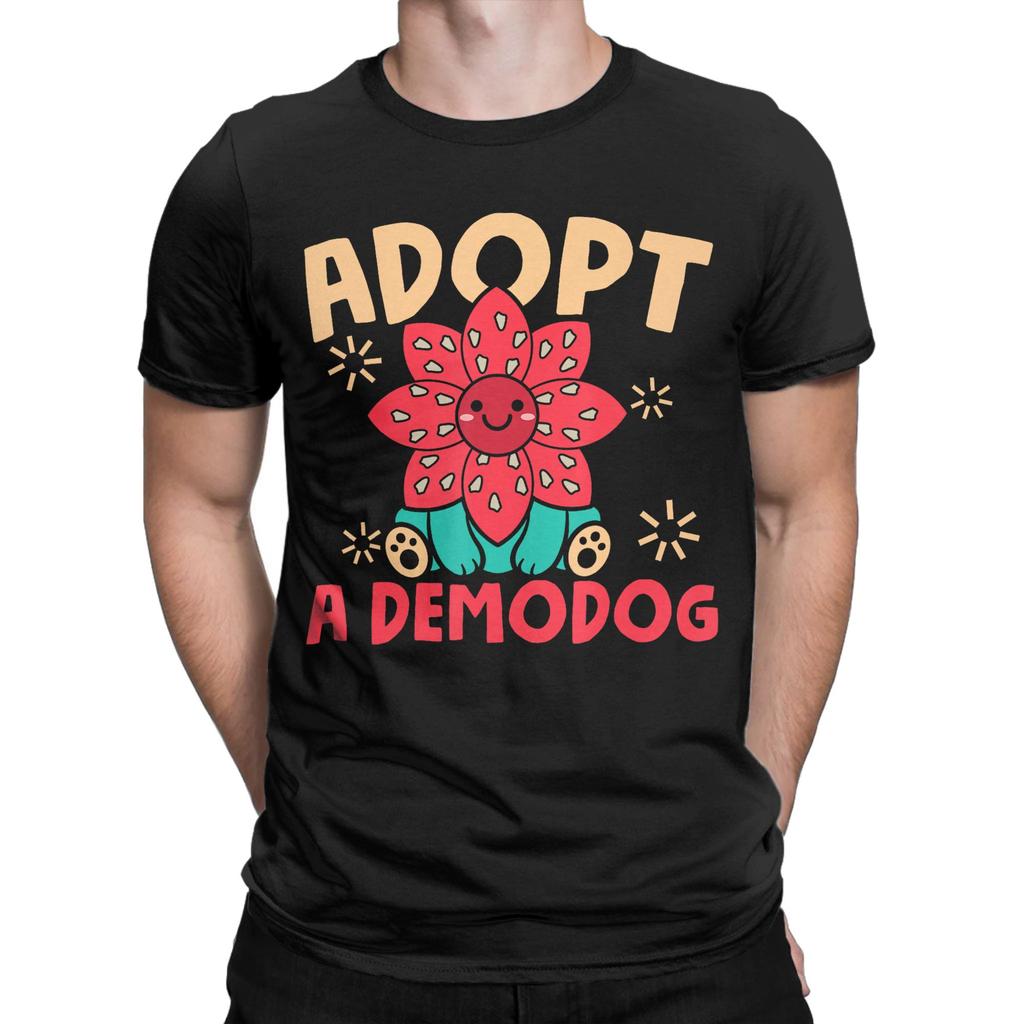 Dog Lover Funny Adopt A Demodog T Shirt Summer  Cotton T Shirts For Couple Leisure Casual Tee Shirt Short Sleeve Y2K Funny Tops