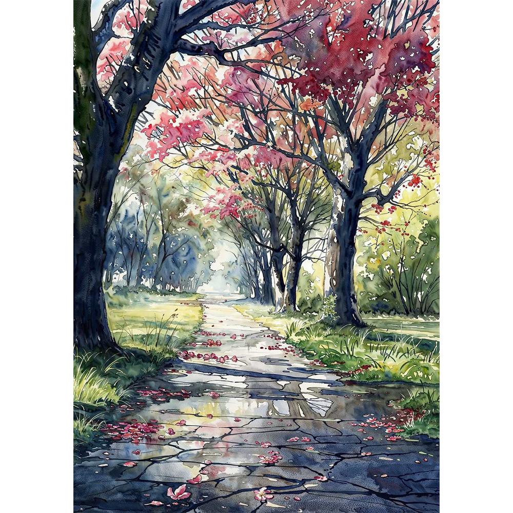 Chinese Four Seasons Landscape Diamond Art Painting Decoration Sailboat Diy Full Rhinestone Mosaic Cross Stitch Kit Gift