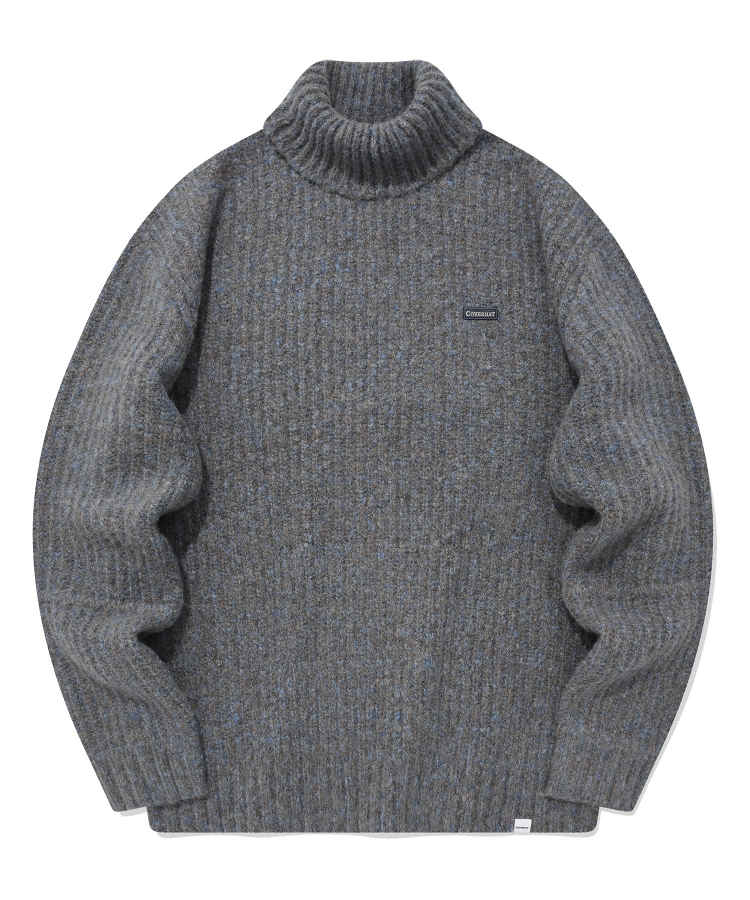 Covernat Multi-Color Turtleneck Knit Blue Blue/L