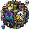 50PCS Colorful Skull & Ghost Face Graffiti Stickers - Unique Creative Decor for Halloween Festivals RecordingYourLife Store