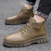 Fashion 2024 Autumn Winter New Men Shoes Safety Leather Boots Versatile Casual Sneakers Warm Soft Sole Ankle Boots Zapatillas De Hombre