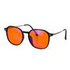 Blaulichtblockierende Brille Orange Gläser Rote Brille für besseren Schlaf Verbessert Schlaflosigkeit Quadratisch Tr90 Brille Damen Große Größe 140mm