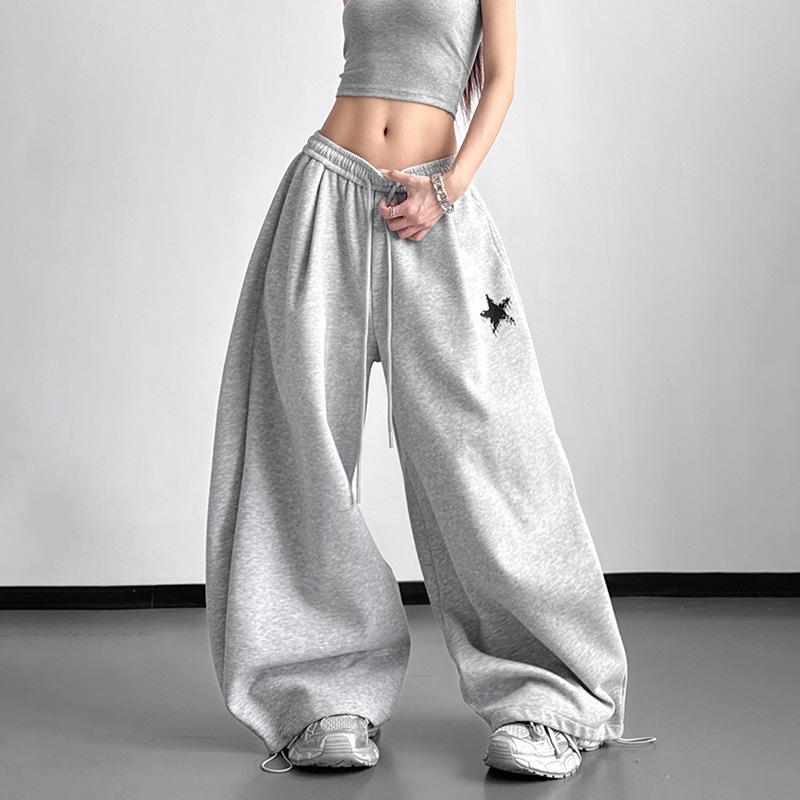 Women s Grey High-Waisted Loose Fit Sweatpants - Spring 2026 Collection Large