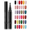 Yousheng 1/6Pcs Nail Polish Pen 3-in-1 Quick Dry Long Lasting High Gloss DIY Manicure Nail Art Natural Nude Women Girls Fingernail Toenail Gel Polish