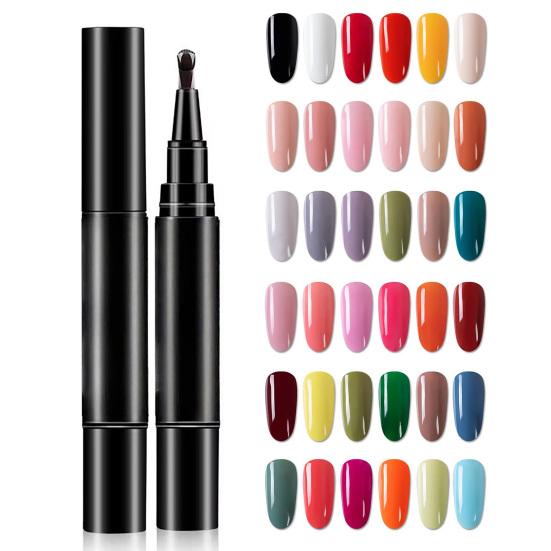 Yousheng 1/6Pcs Nail Polish Pen 3-in-1 Quick Dry Long Lasting High Gloss DIY Manicure Nail Art Natural Nude Women Girls Fingernail Toenail Gel Polish
