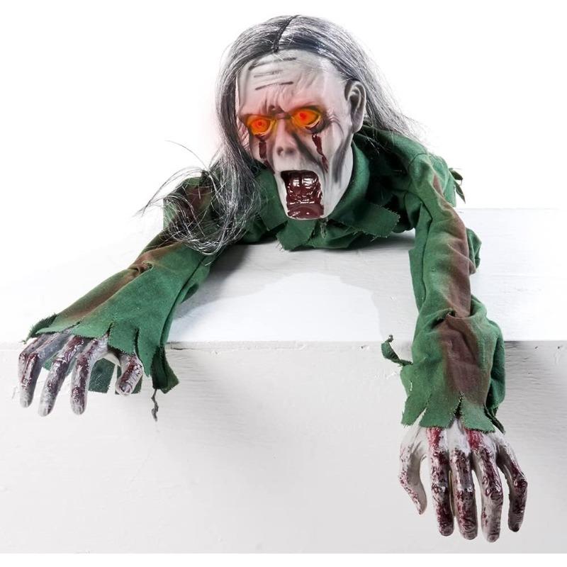 Crawling Ghost Electric Scary Crawling Spirit Horror Voice Control Bloody Ghost Zombie Props Haunted House Yard Halloween Decor