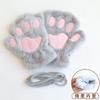 Autumn and winter cute cat claws half finger plush gloves student writing plush leak finger warm half finger bear paw gloves