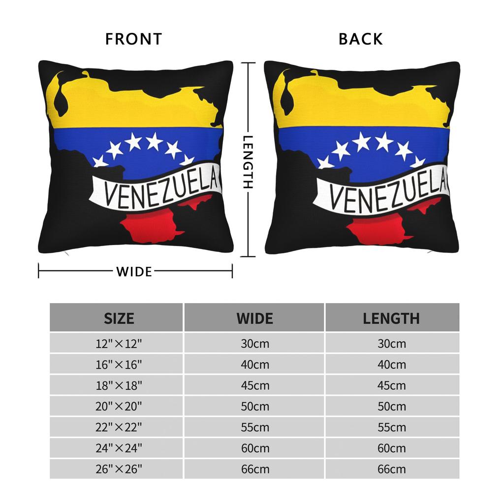 Venezuela Flag Map Pillow Case  Comfy Pillow Cover Novelty Pillowcases For Couch Sofa Bedroom