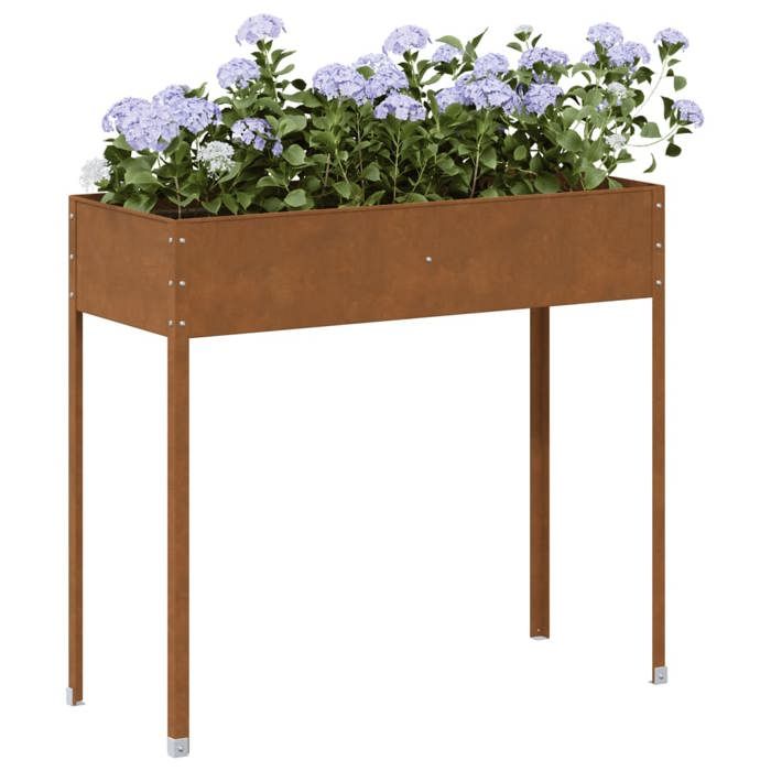 VidaXL Jardinière 100,5x40,5x90 cm acier résistant aux intempéries, jardinière, jardinière de patio, jardinière à pommes de 4008961