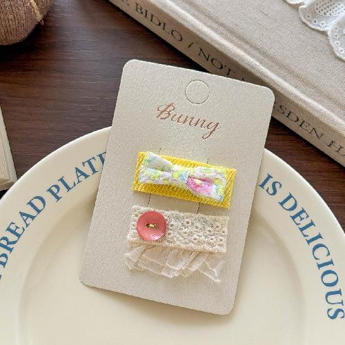 Autumn and Winter Lace Embroidery Bow Children's Hairpin Cute Girl Hair Ring Head Rope Girl Headdress Hair Accessories