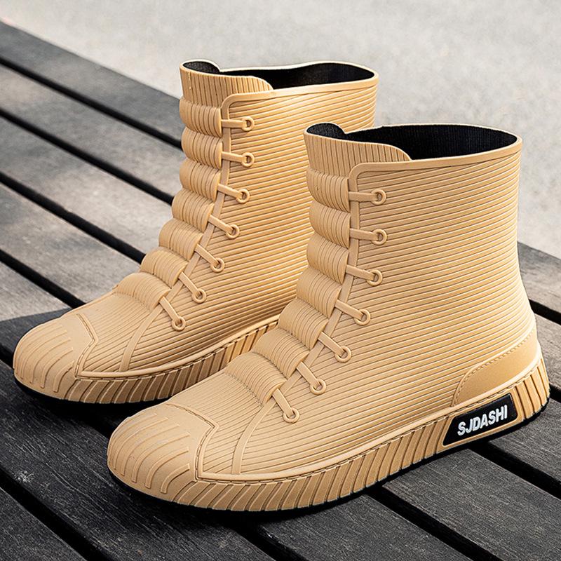 2023 Men's Fashion Short Rain Boots: Waterproof, Non-slip Rubber Shoes for Couples