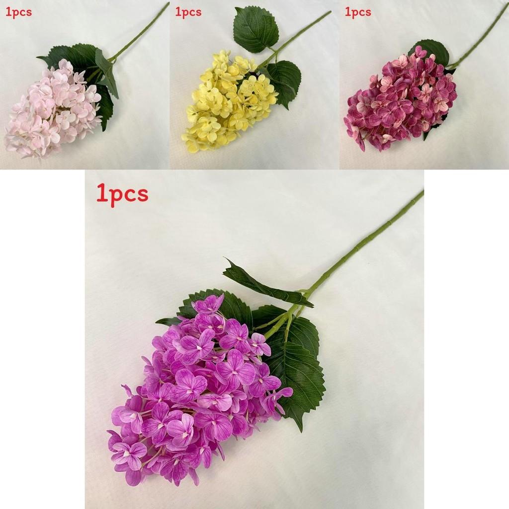 Soft Silicone Hydrangea Fake Flower For Home Decor Wedding Arrangement Photography Prop