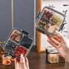2-Piece 460ML Divided Sealed Storage Box Set, Transparent Plastic Organizer Container for Snacks & Food Organization