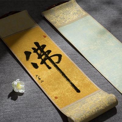 Gifts Art Supplies Teahouse Blank Hanging Scroll Gilded Rice Paper Scroll Painting Drawing Paper Mini Batik Trumpet Scroll