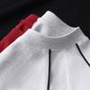 Men's 240g Pure Cotton Contrast Color Round Neck Short-Sleeve Loose T-Shirt: High Street Trendy Style