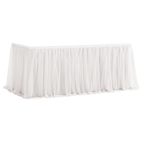 Tulle Table Skirt for Rectangular Tables 4/6/9ft Wrinkle Free Table Cloth with Tutu Skirt Reusable Tablecloth for Wedding Bridal Shower Birthday Party