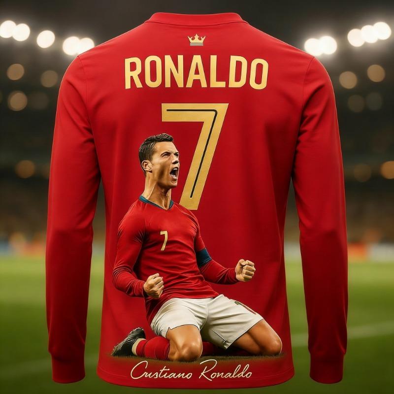 2026 Heißer Verkauf Cristiano Ronaldo Mode Fußball-Superstar Druckmuster Herren-Fan-Gedenktrikot Tägliches Sport-Oberteil Kinder 3XL