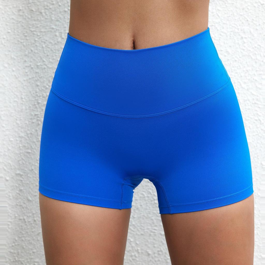 Plain Color High-Stretch Yoga Shorts - Soft, Three-Quarter Length Base Layer