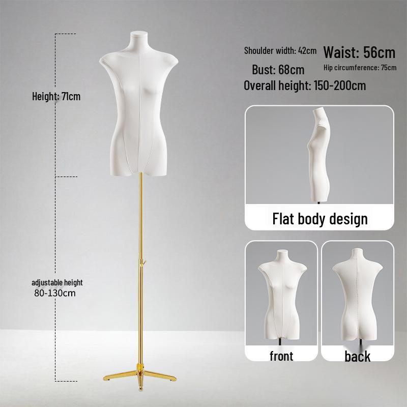Adjustable Height Mannequin Stand with Arms for Women's Clothing Display