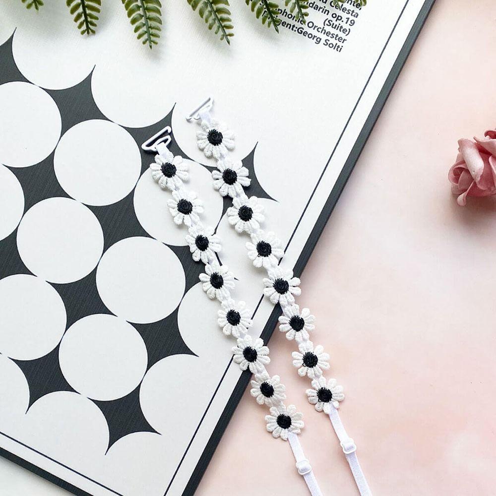 1 Paar Rutschfeste Gänseblümchen-Träger Abnehmbarer Schulterträger Langlebige Blumen-BH-Träger Frauen