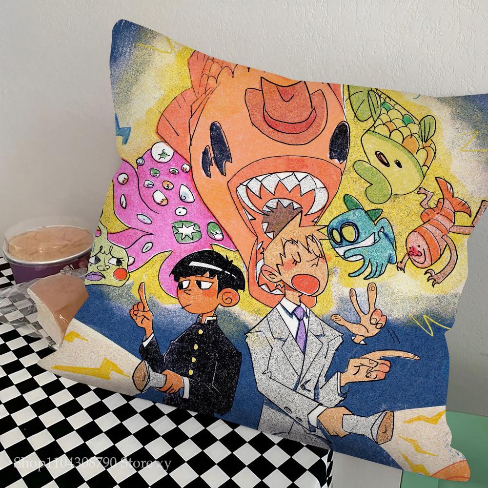 Anime Mob Psycho 100 Pillow Case Square Pillow Bedroom Sofa Leisure Comfort Cushion Car Living Room Home Decoration
