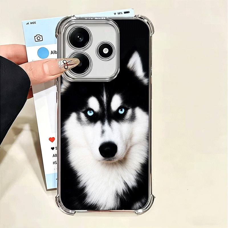 

Alaskan Husky Cute Dogs Plating Phone Case For Xiaomi Poco X5 X6 X7 X8 Pro Max F8 Ultra F7 M8 M7 M5S Redmi 15C 15 14C 13C 13 X3 Xiaomi Redmi 13