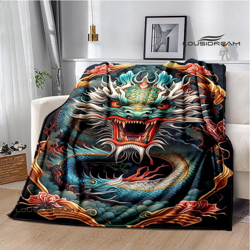 3D Retro dragon Printed blanket Flannel Warm blankets Soft and comfortable blanket bed linings cubre cama Birthday Gift