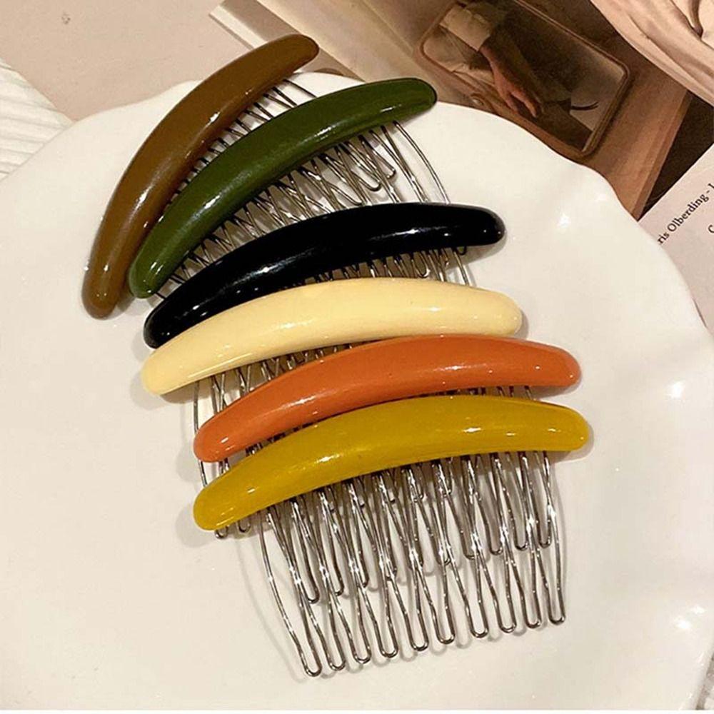 Side Clip Hair Comb Clip Candy Color Hair Clip Broken Hair Clip  Female Hair Accessories